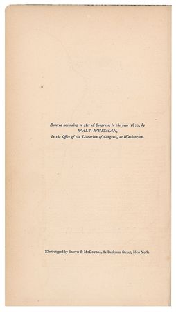 Lot #514 Walt Whitman: Rarely seen signed example of the 'Washington' first edition of Leaves of Grass - Image 5