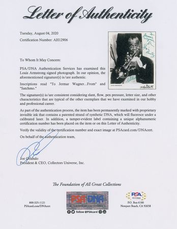 Lot #625 Louis Armstrong Signed Photograph - Image 2