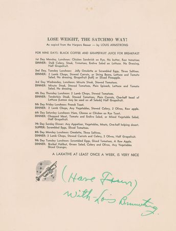 Lot #626 Louis Armstrong Instructions - Image 1