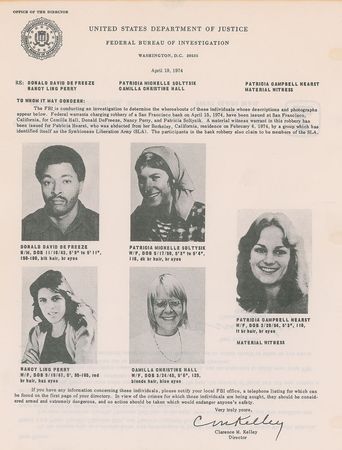 Lot #271 Patty Hearst Wanted Poster - Image 1