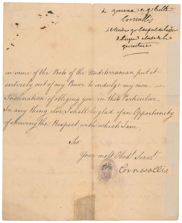 Lot #362 Edward Cornwallis Signed Letter - Image 1