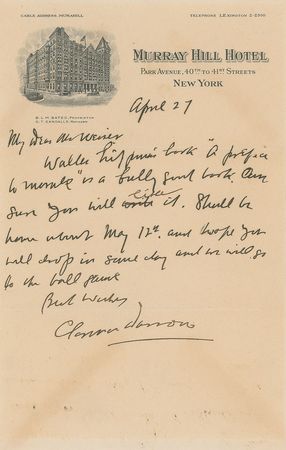 Lot #189 Clarence Darrow Handwritten Letter Signed - Image 1