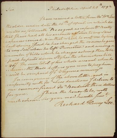 Lot #159 Richard Henry Lee: Scarce handwritten letter from the Virginian signer - Image 2