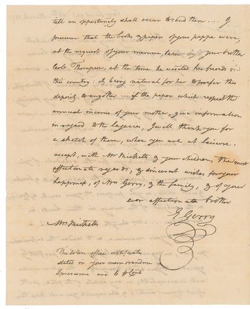 Lot #148 Elbridge Gerry Handwritten Letter Signed - Image 2