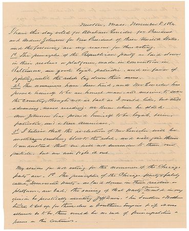 Lot #108 Abraham Lincoln: Otis J. Andrews: 