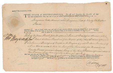 Lot #154 Thomas Heyward, Jr Signed Document - Image 1