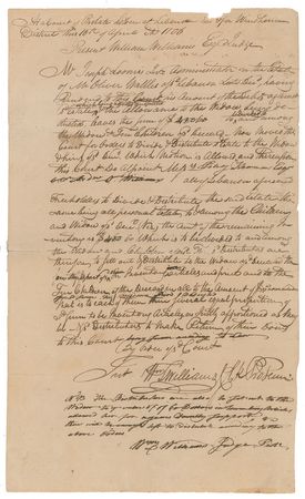 Lot #183 William Williams Signed Document - Image 1