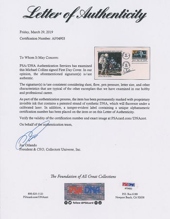 Lot #4169  Apollo 11 Signed Photograph and FDC - Image 6