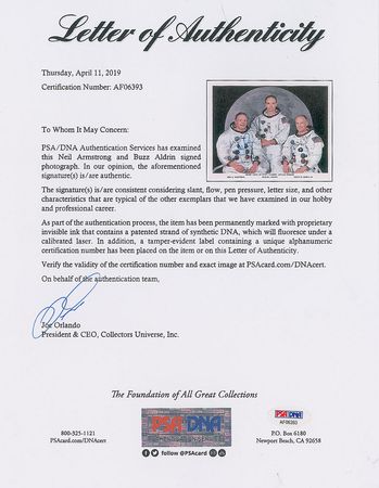 Lot #4169  Apollo 11 Signed Photograph and FDC - Image 7
