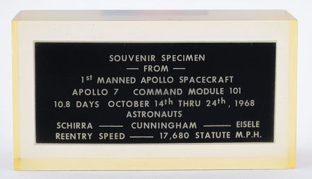 Lot #4072  Apollo 7 Flown Heat Shield Fragment - Image 1