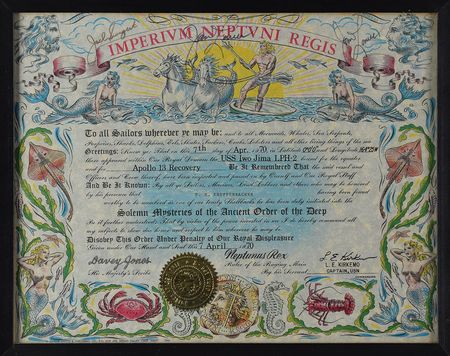 Lot #4244  Apollo 13 Recovery Certificate Signed by James Lovell and Jack Swigert - Image 1