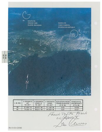 Lot #4148  Apollo 10 Flown Earth Photo Map - Image 1