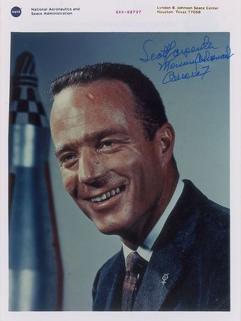 Lot #4021 Scott Carpenter Signed Photograph
