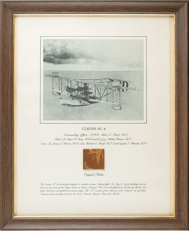 Lot #4559  Curtiss NC-4 Flown Fabric Swatch - Image 2