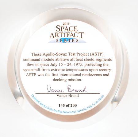 Lot #4380  Apollo-Soyuz Flown Heat Shield - Image 2