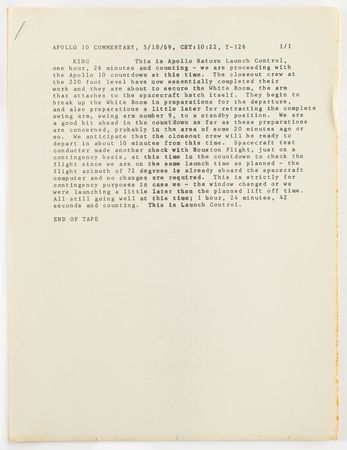 Lot #4152  Apollo 10 Mission Commentary - Image 2