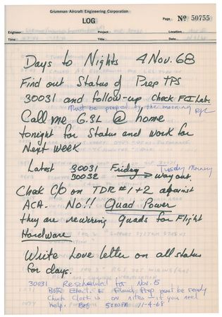 Lot #4167  Apollo 11 Grumman Lunar Module Logbook - Image 1