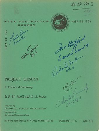 Lot #4045  Gemini Astronauts Signed Contractor Report - Image 1