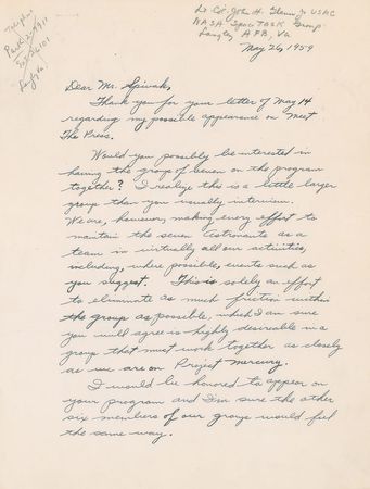 Lot #4012 John Glenn Autograph Letter Signed - Image 1