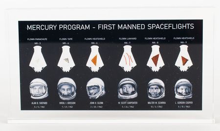 Lot #4013  Mercury Program Flown Artifact Display [Attested to as Flown by Florian Noller] - Image 1