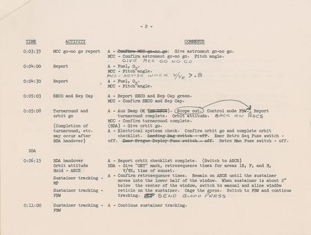 Lot #4009 Scott Carpenter's Mercury-Atlas 7 Preliminary Flight Plan - Image 3