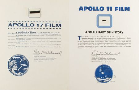 Lot #4161  Apollo 11 and 17 Flown Film Fragments - Image 1