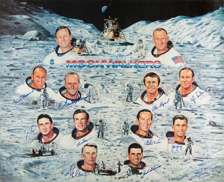 Lot #4353  Moonwalkers Signed Print - Image 1