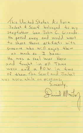 Lot #4554 John C. Giraudo's Air Force Jacket and Scarf - Image 9