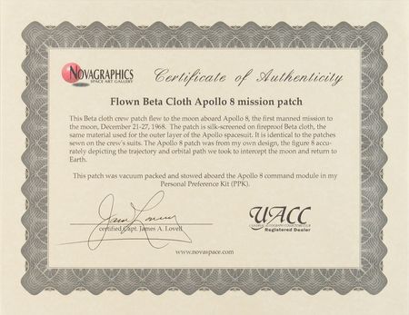 Lot #4132 Jim Lovell's Apollo 8 Flown Beta Patch - Image 3