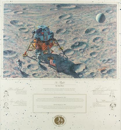 Lot #4253  Apollo 14 Signed Lithograph by Alan Bean - Image 1