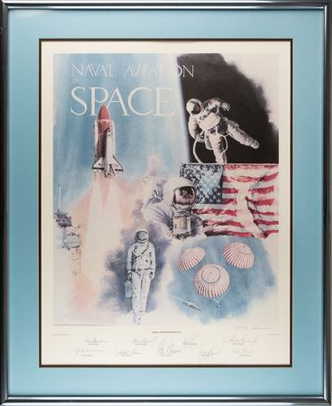 Lot #4354  Naval Aviation in Space Signed Print - Image 2