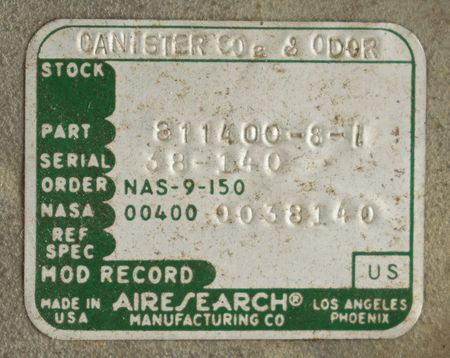 Lot #4074  Apollo Command Module LiOH Filter Assembly - Image 2