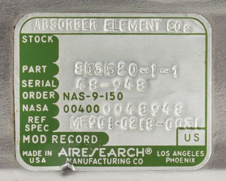 Lot #4074  Apollo Command Module LiOH Filter Assembly - Image 7