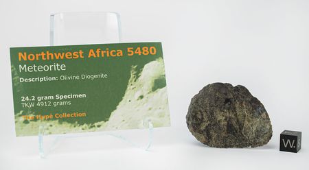 Lot #4586  NWA 5480 Olivine Diogenite Meteorite End Cut - Image 1