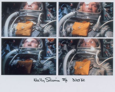 Lot #4033 Wally Schirra Signed Photograph