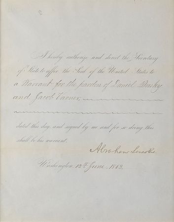 Lot #7 Abraham Lincoln: President Lincoln pardons