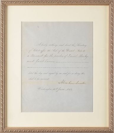 Lot #7 Abraham Lincoln: President Lincoln pardons southern-sympathizing mail robbers - Image 2