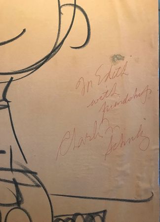 Lot #589 Charlie Brown drawing by Charles Schulz: Huge original drawing of Charlie Brown, done by Schulz in the late 1960s - Image 2