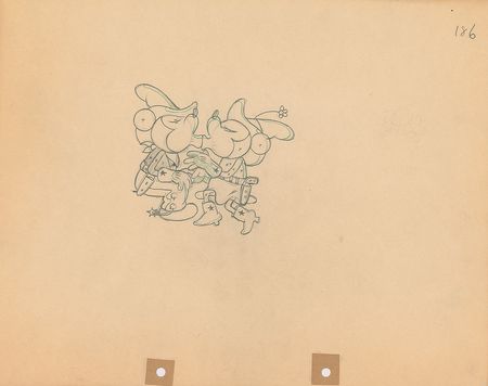 Lot #614 Mickey and Minnie Mouse production drawing from Two-Gun Mickey Production Drawing - Image 2