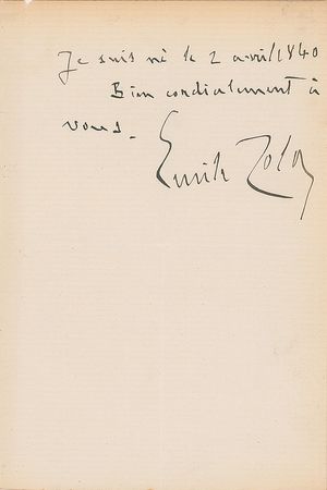 Lot #873 Emile Zola Handwritten Letter Signed - Image 2