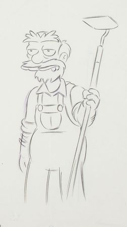 Lot #1137 Groundskeeper Willie production drawing from The Simpsons - Image 1