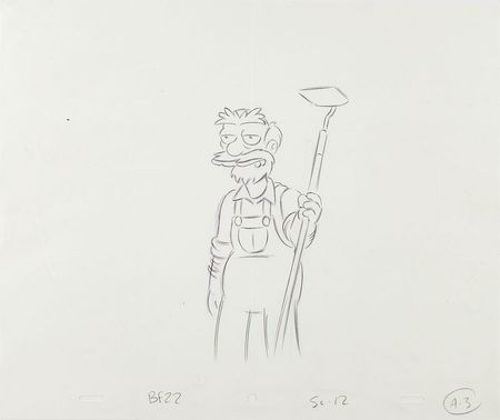 Lot #1137 Groundskeeper Willie production drawing from The Simpsons - Image 3