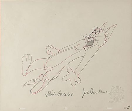 Lot #809 Tom and Jerry production drawings from Mouse Cleaning signed by Bill Hanna and Joe Barbera Production Drawings - Image 1