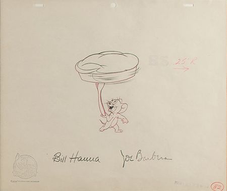 Lot #809 Tom and Jerry production drawings from Mouse Cleaning signed by Bill Hanna and Joe Barbera Production Drawings - Image 2