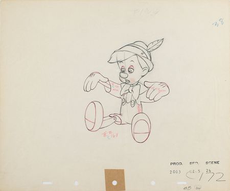 Lot #643 Pinocchio production drawing from Pinocchio Production Drawing - Image 1