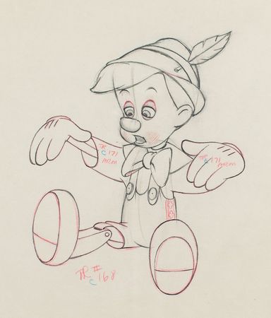 Lot #643 Pinocchio production drawing from Pinocchio Production Drawing - Image 2