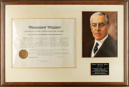 Lot #174 Woodrow Wilson Signed Document - Image 1