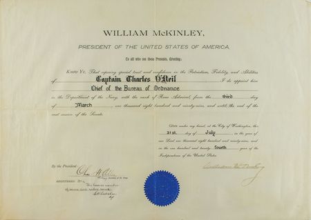 Lot #138 William McKinley Signed Document - Image 1