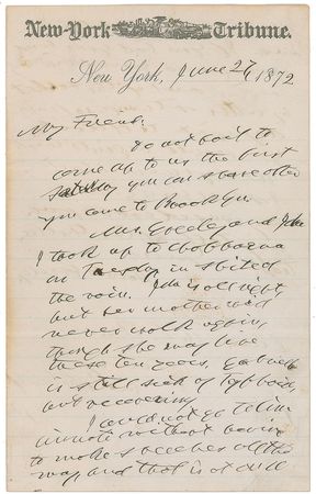 Lot #248 Horace Greeley Handwritten Letter Signed - Image 1