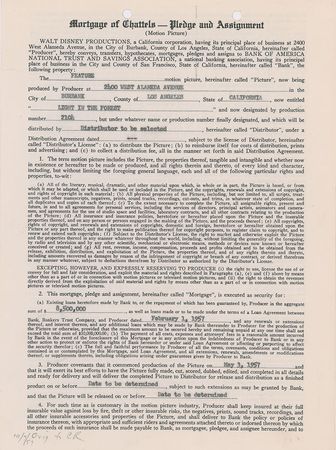 Lot #605 Roy O. Disney Signed Document - Image 1